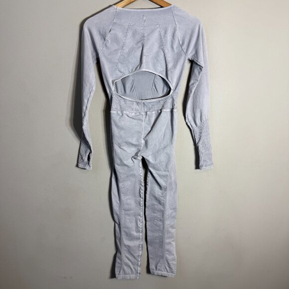 FP Movement Free People Good Karma Long Sleeve Jumpsuit Women's M/L Ice Gray NWT - Picture 10 of 16